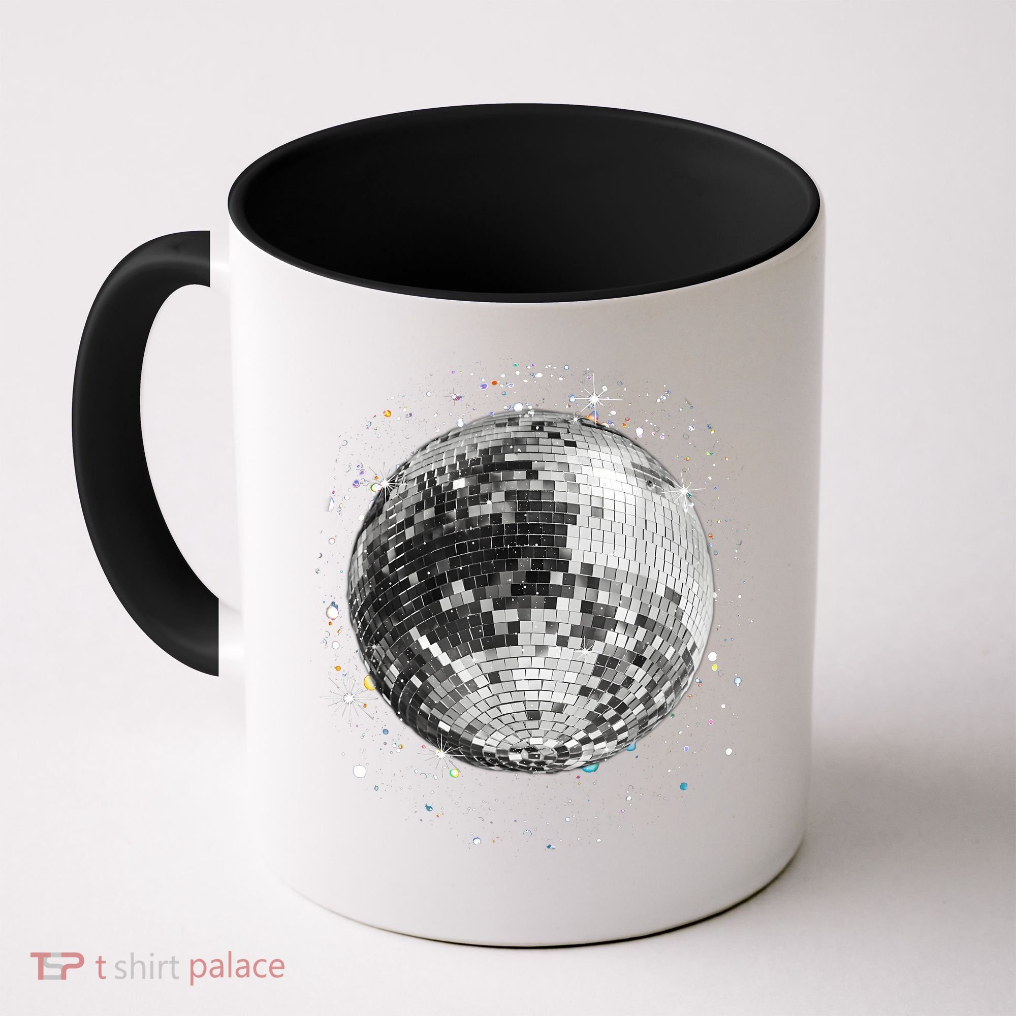 Black And White Disco Ball Club Retro Coffee Mug