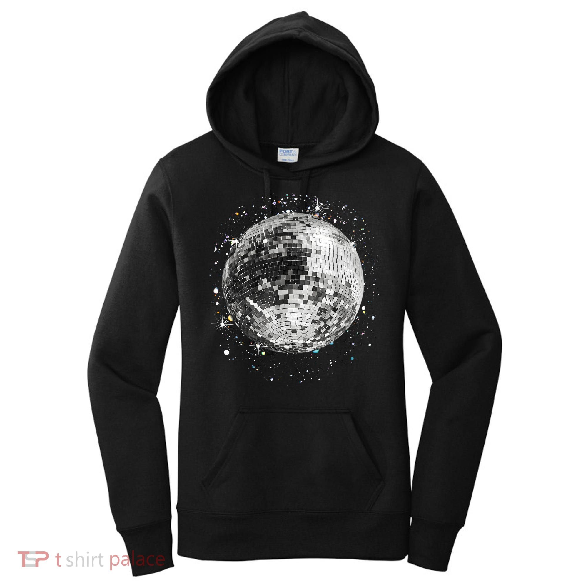 Black And White Disco Ball Club Retro Women's Hoodie