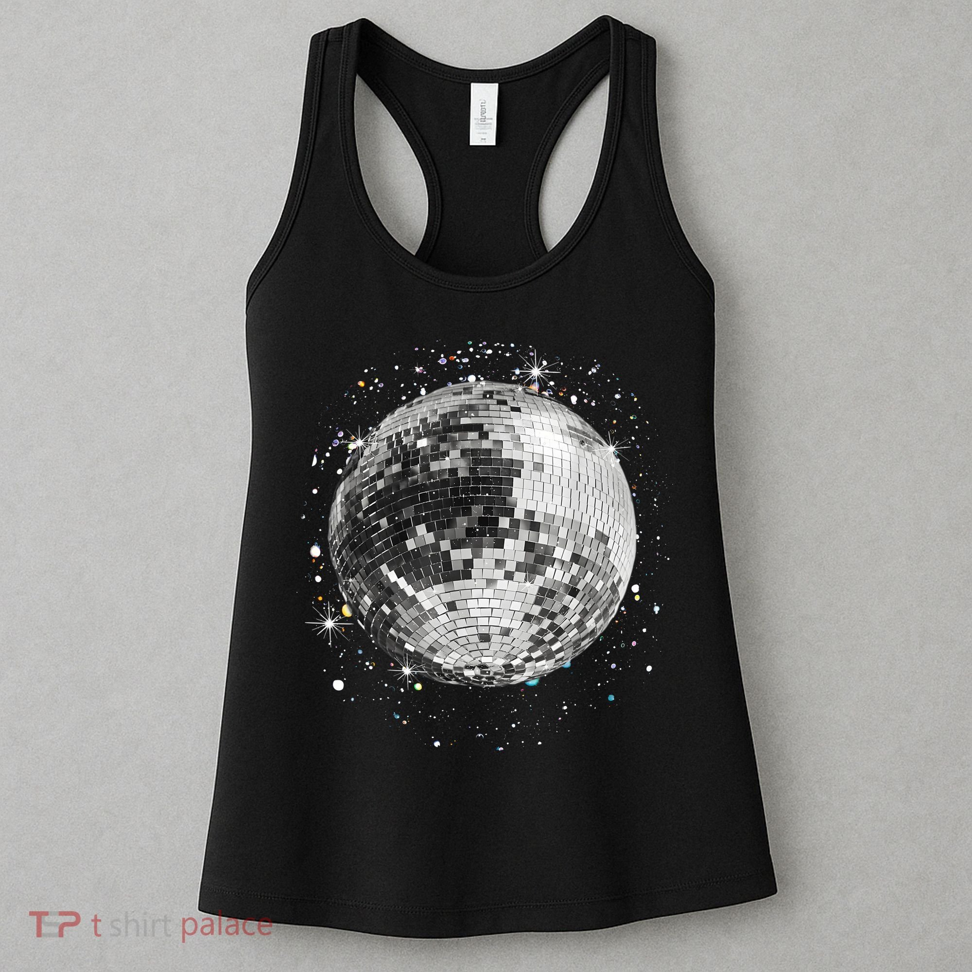 Black And White Disco Ball Club Retro Women's Tank Top