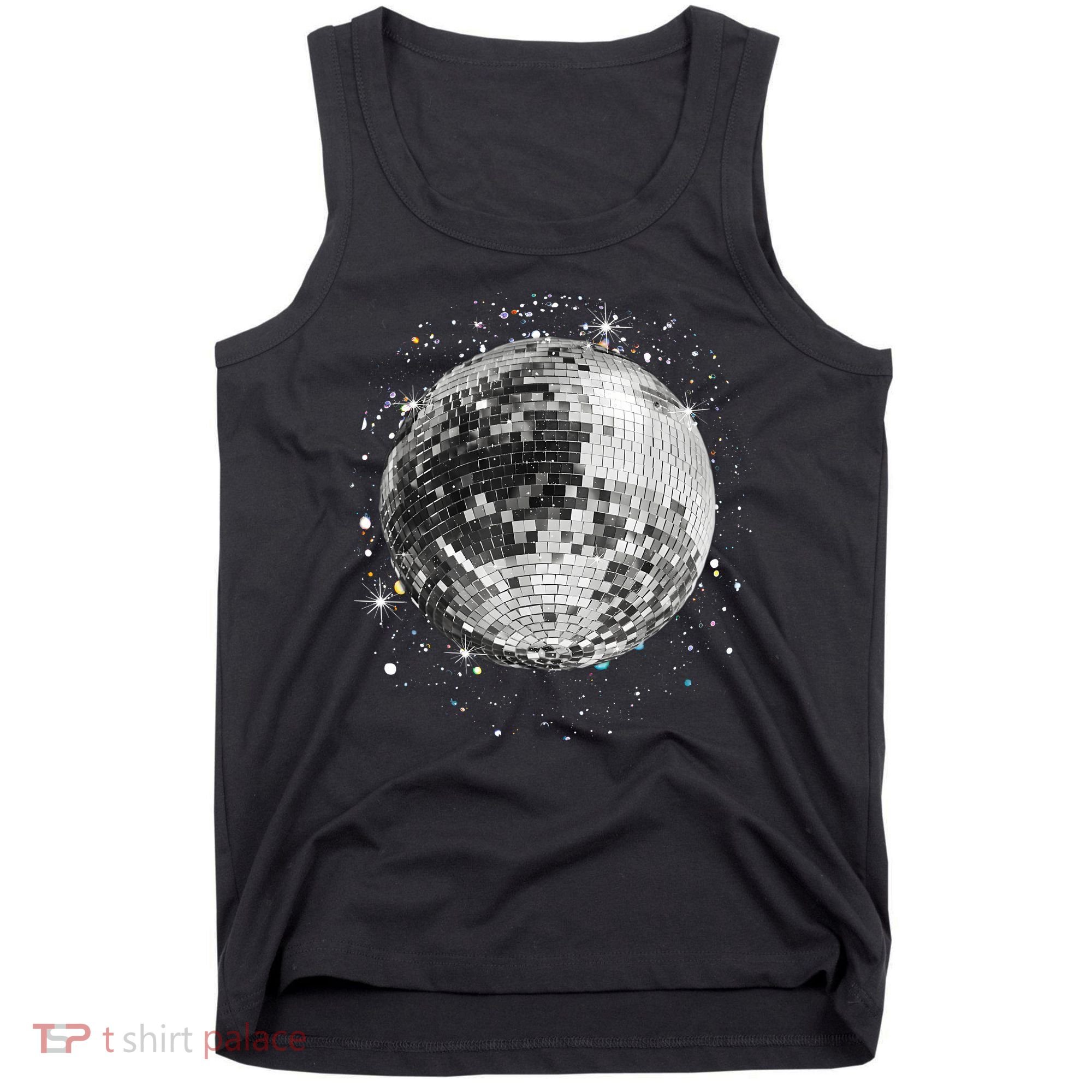 Black And White Disco Ball Club Retro Tank Top