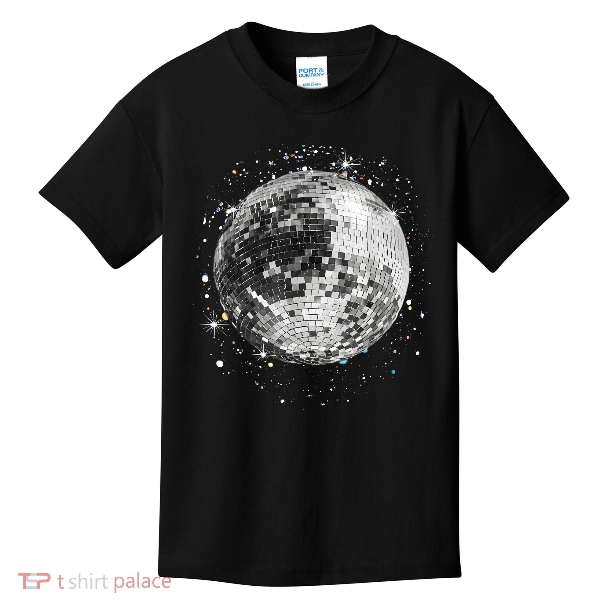 Black And White Disco Ball Club Retro Kids T-Shirt