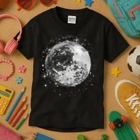 Black And White Disco Ball Club Retro Kids T-Shirt thumb 3