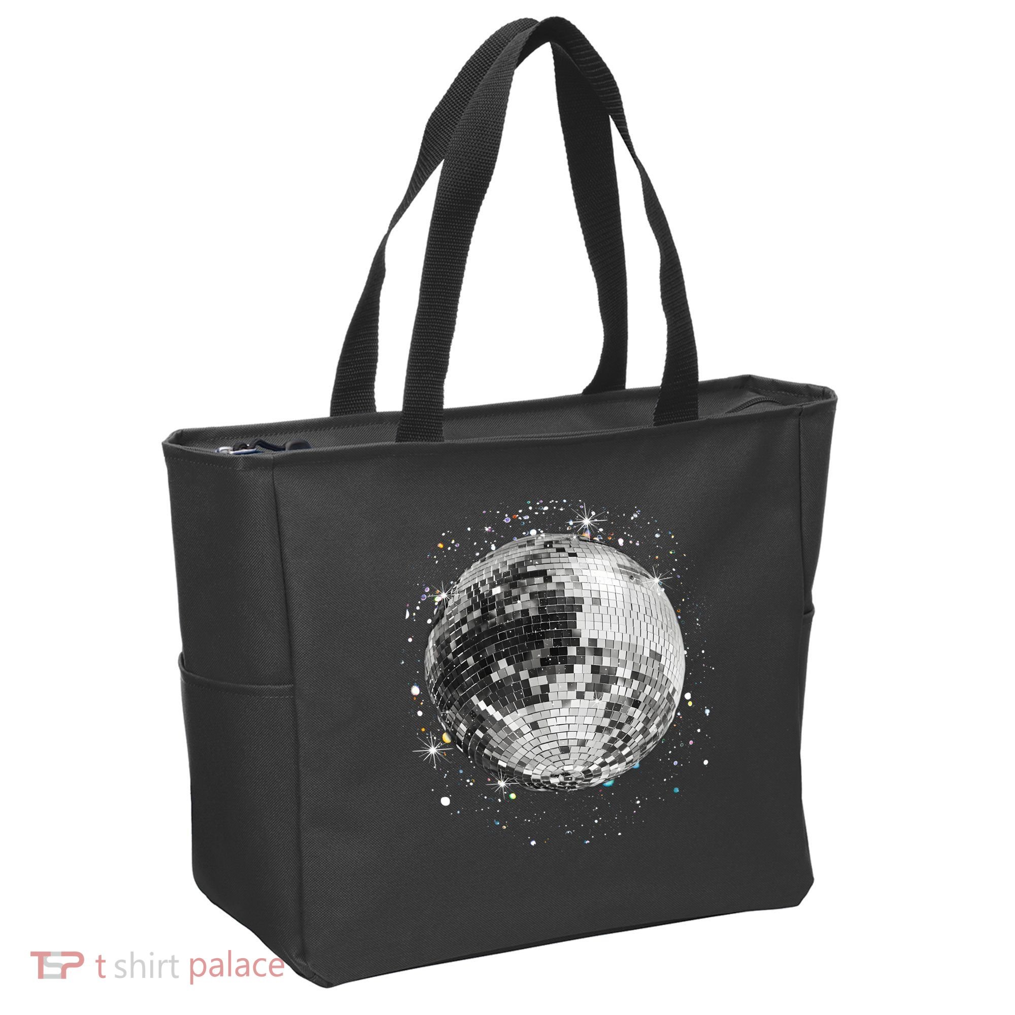 Black And White Disco Ball Club Retro Tote Bag