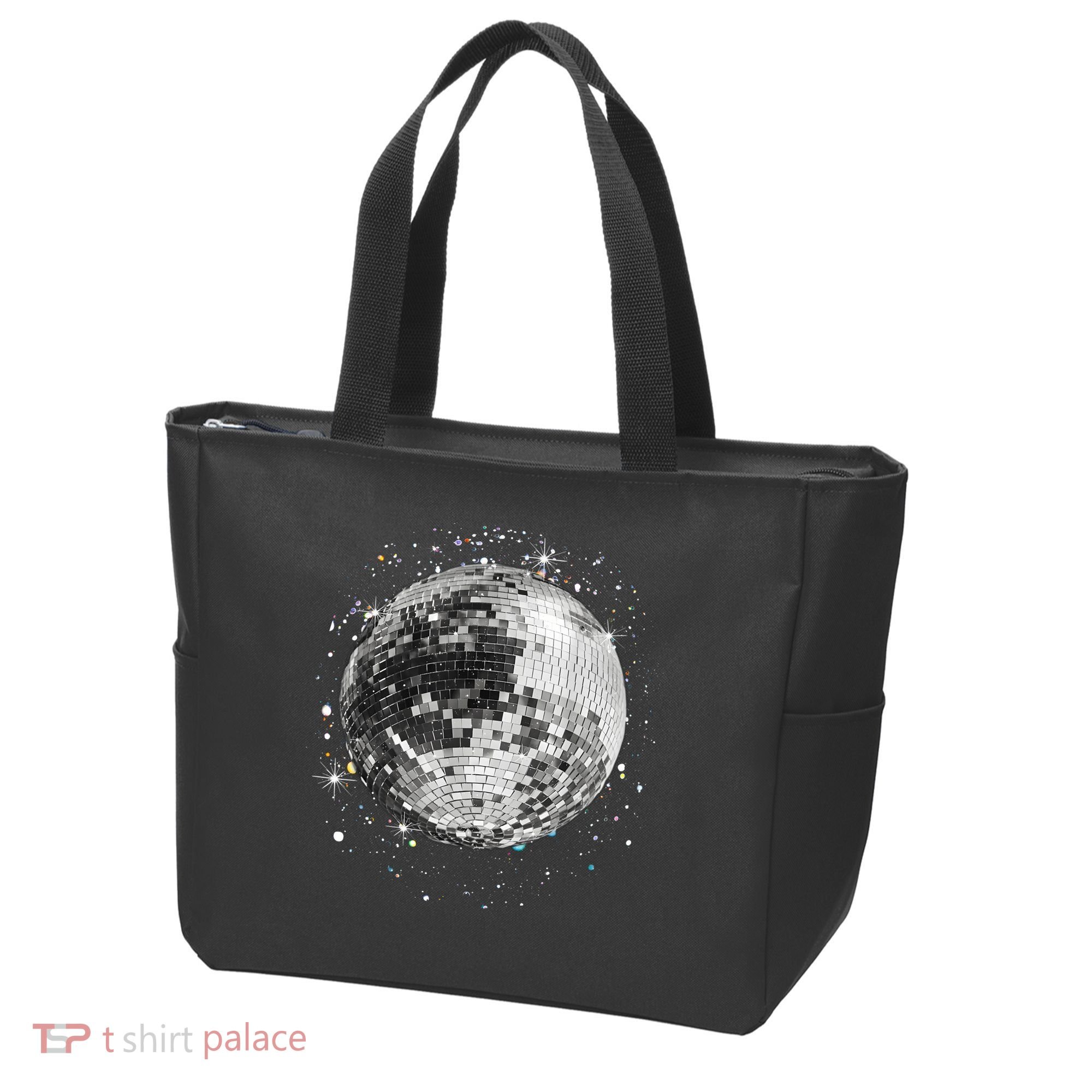 Black And White Disco Ball Club Retro Tote Bag