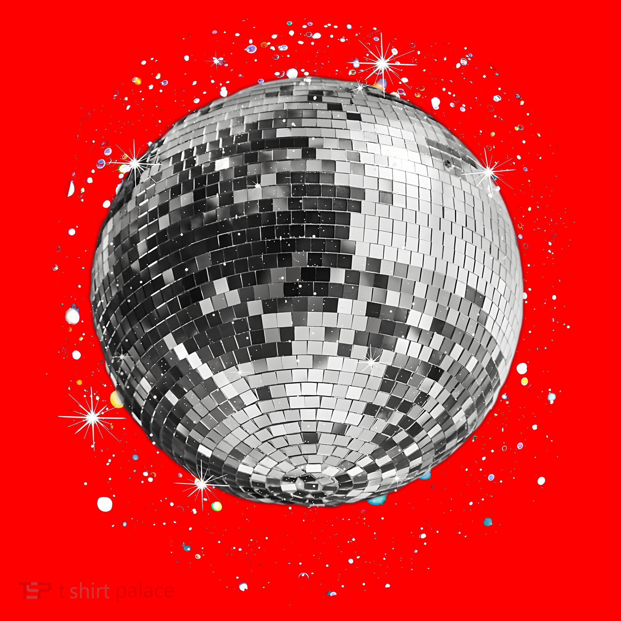 Black And White Disco Ball Club Retro Santa Hat