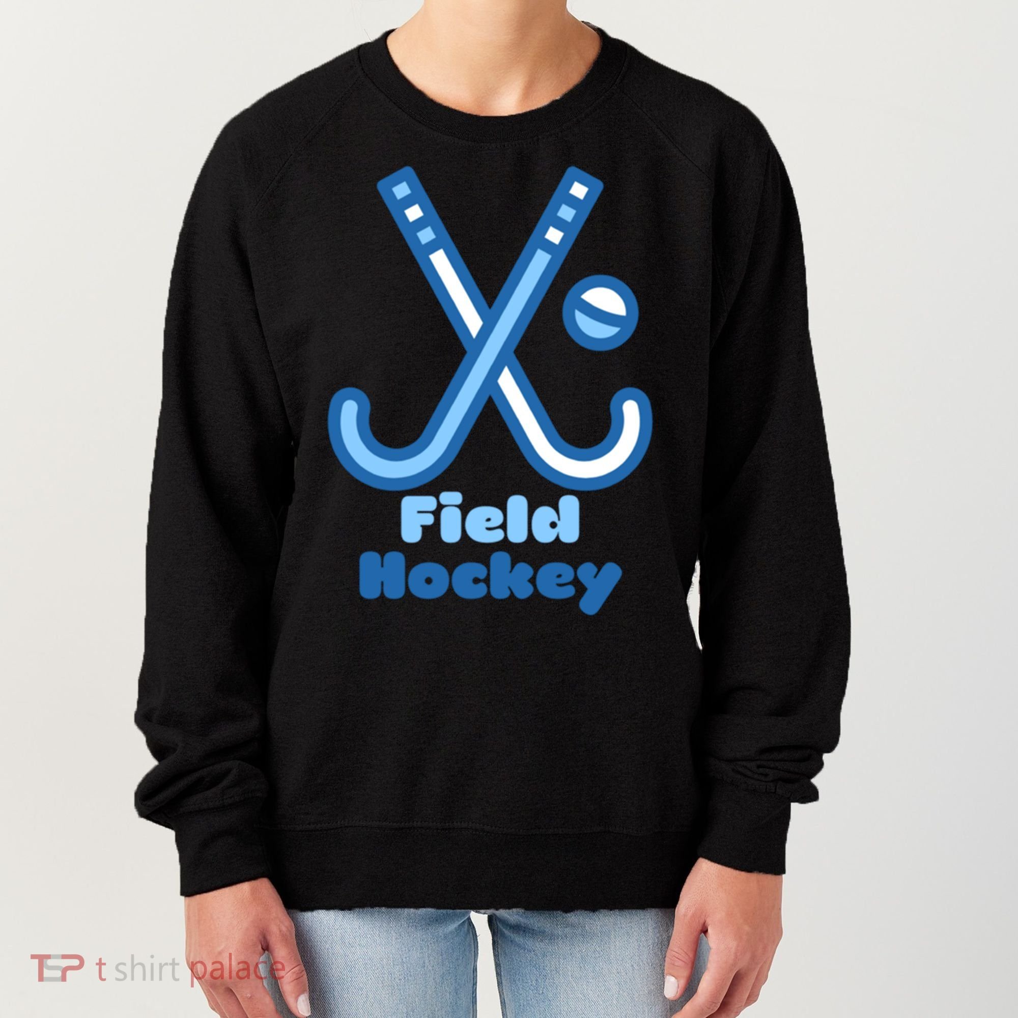 Blue And White Field Hockey Sticks Ball Meaningful Gift Women's Sweatshirt