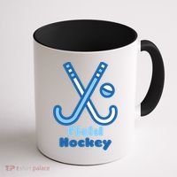 Blue And White Field Hockey Sticks Ball Meaningful Gift Coffee Mug thumb 1