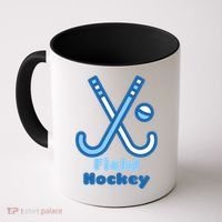 Blue And White Field Hockey Sticks Ball Meaningful Gift Coffee Mug thumb 0