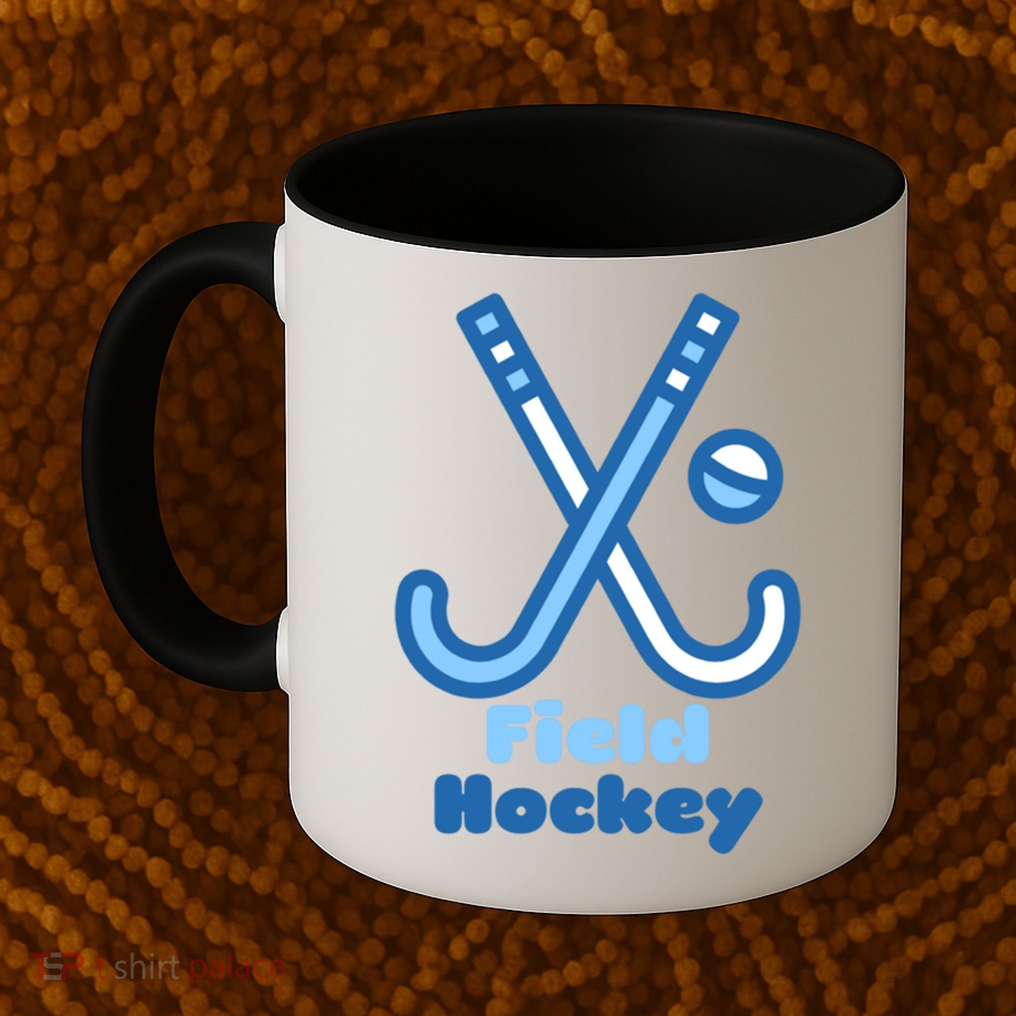 Blue And White Field Hockey Sticks Ball Meaningful Gift Coffee Mug