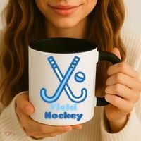 Blue And White Field Hockey Sticks Ball Meaningful Gift Coffee Mug thumb 3