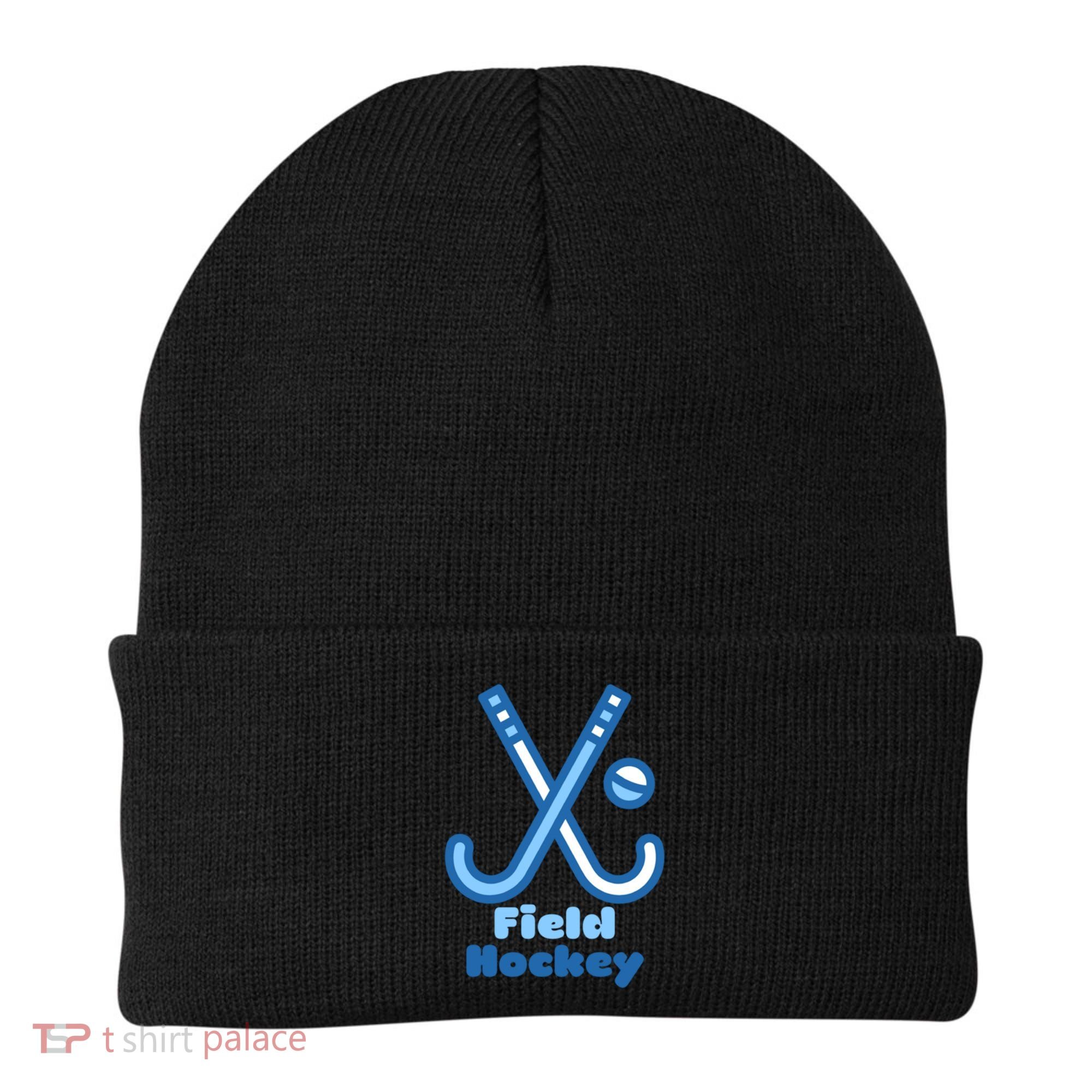 Blue And White Field Hockey Sticks Ball Meaningful Gift Beanie