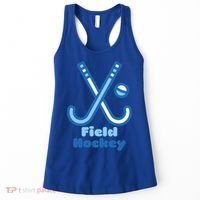 Blue And White Field Hockey Sticks Ball Meaningful Gift Women's Tank Top thumb 0
