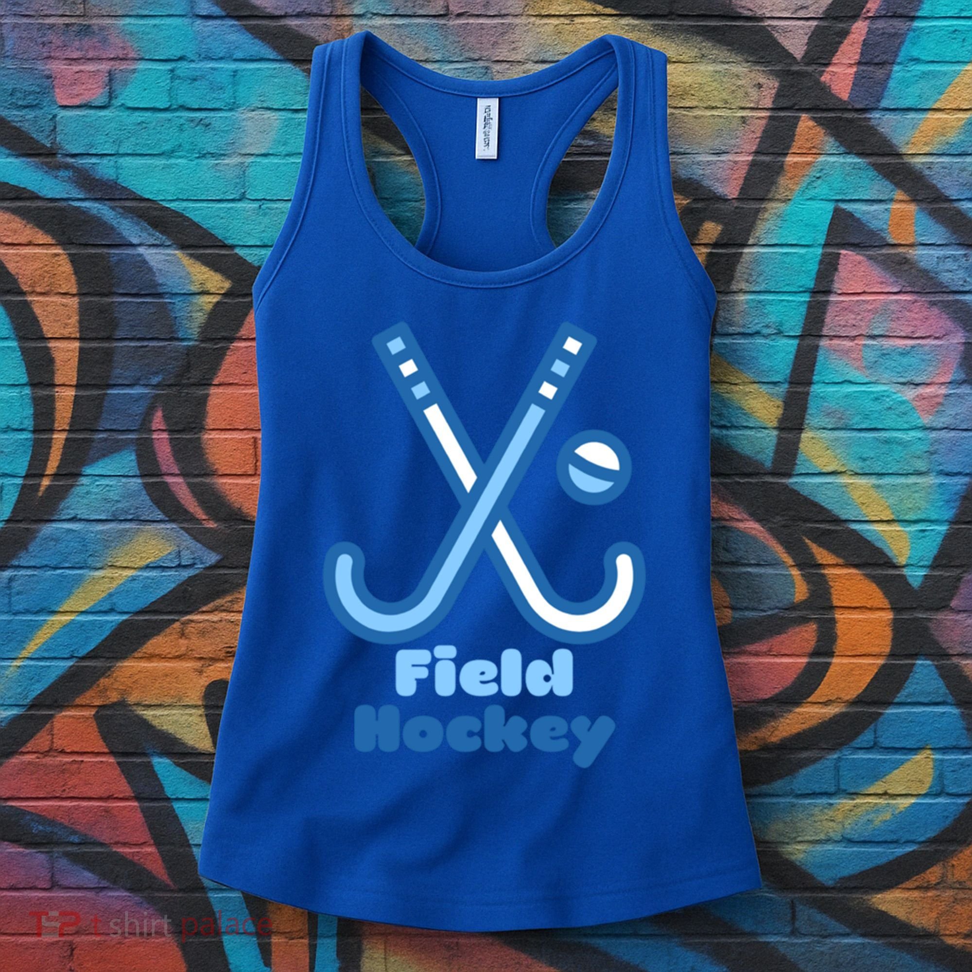 Blue And White Field Hockey Sticks Ball Meaningful Gift Women's Tank Top