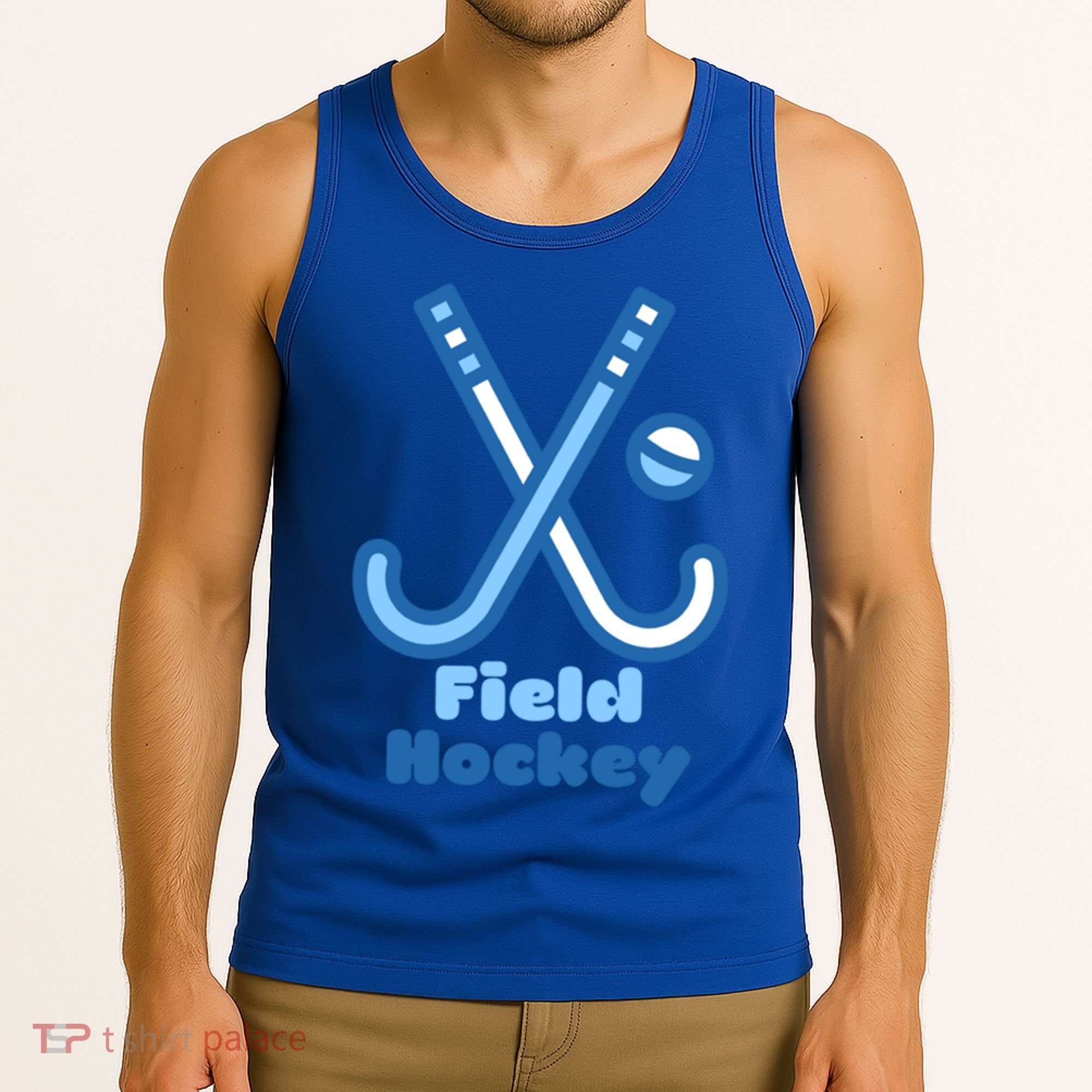 Blue And White Field Hockey Sticks Ball Meaningful Gift Tank Top
