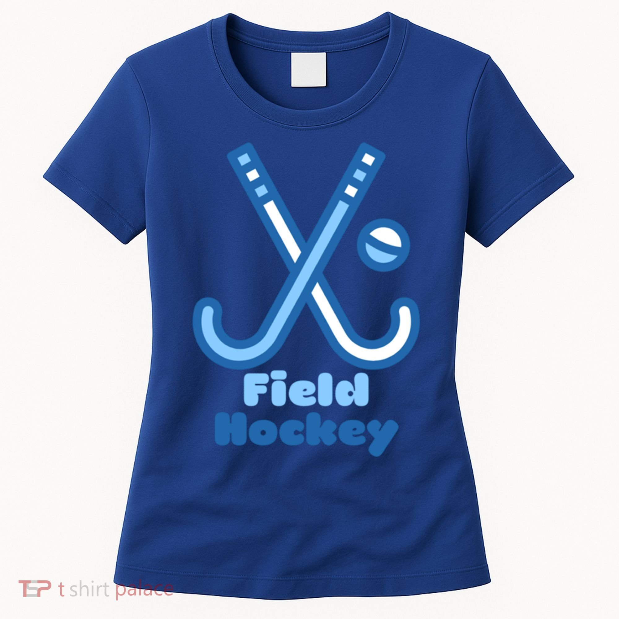 Blue And White Field Hockey Sticks Ball Meaningful Gift Women's T-Shirt