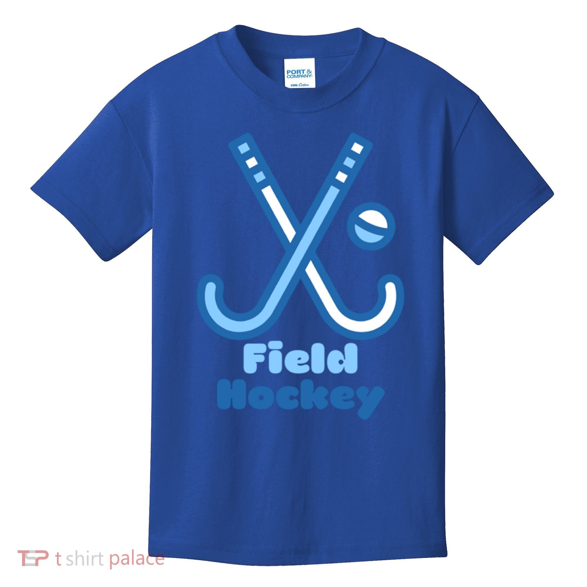 Blue And White Field Hockey Sticks Ball Meaningful Gift Kids T-Shirt