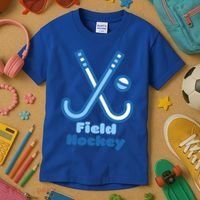 Blue And White Field Hockey Sticks Ball Meaningful Gift Kids T-Shirt thumb 3
