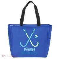 Blue And White Field Hockey Sticks Ball Meaningful Gift Tote Bag thumb 0