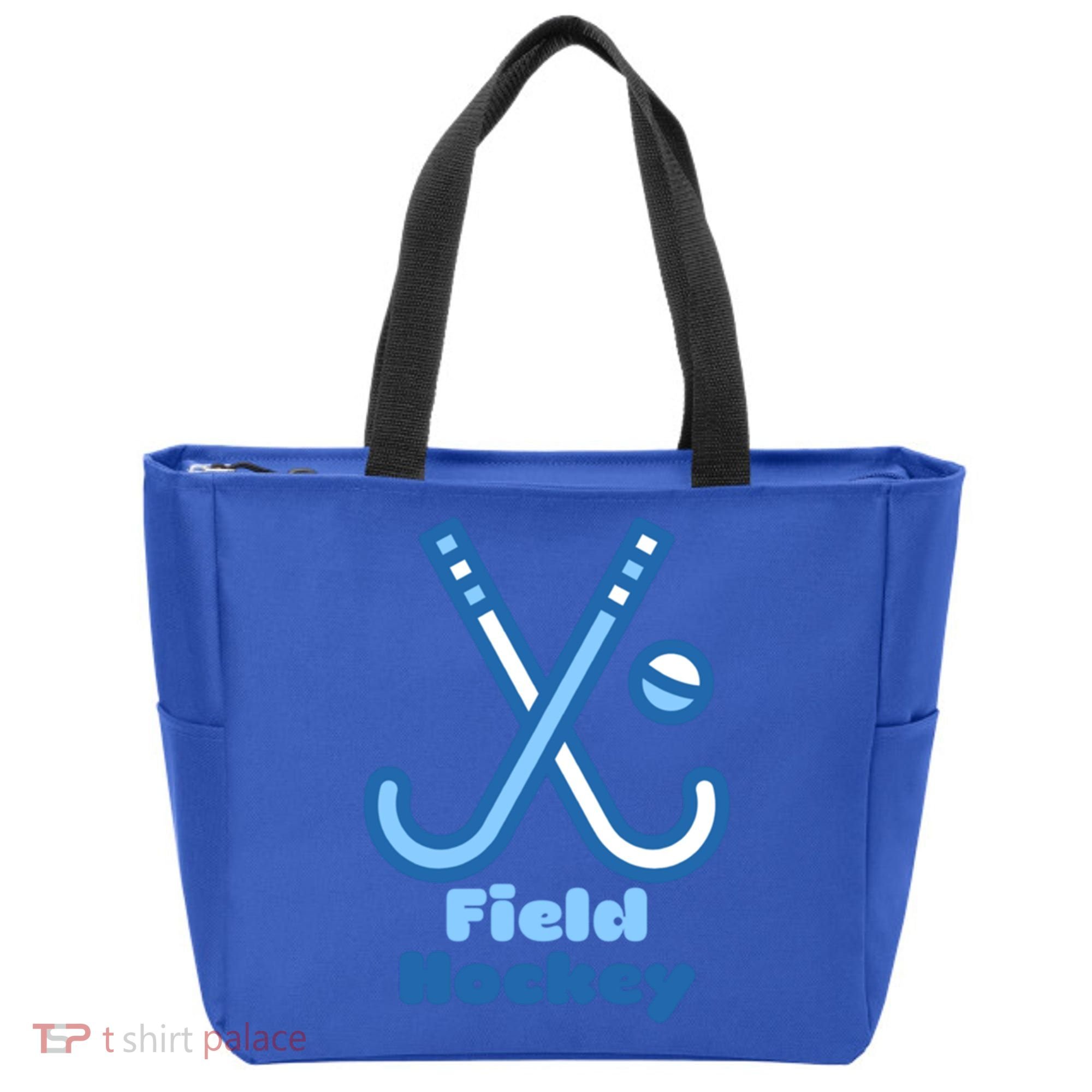 Blue And White Field Hockey Sticks Ball Meaningful Gift Tote Bag