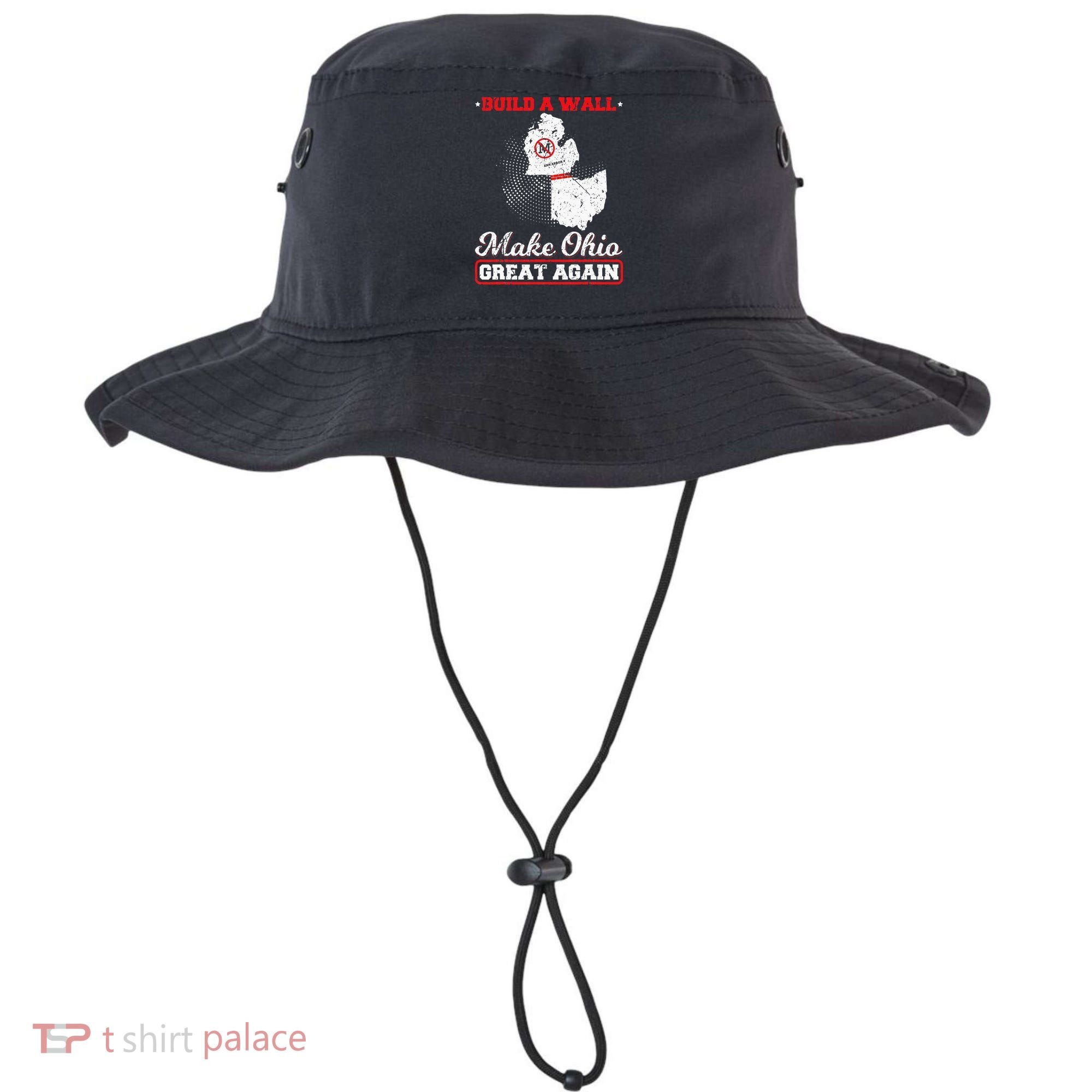 Build A Wall Make Ohio Great Again Funny State Gift Parody Bucket Hat