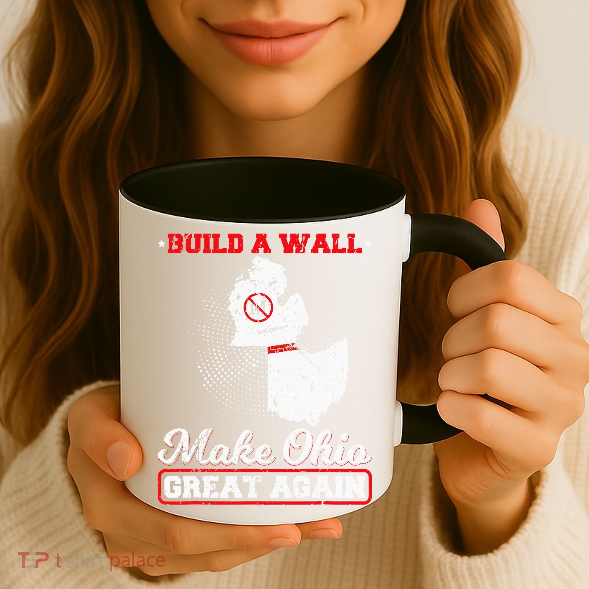Build A Wall Make Ohio Great Again Funny State Gift Parody Coffee Mug