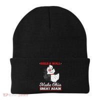 Build A Wall Make Ohio Great Again Funny State Gift Parody Beanie thumb 0