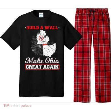 Build A Wall Make Ohio Great Again Funny State Gift Parody Pajama Set