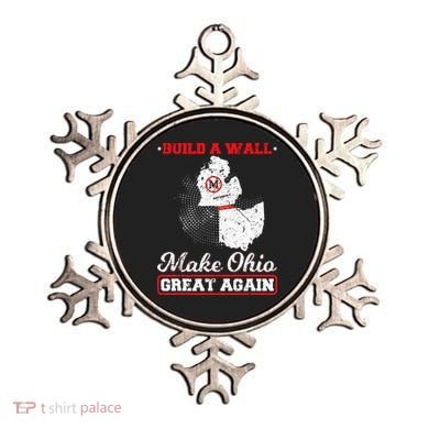 Build A Wall Make Ohio Great Again Funny State Gift Parody Ornament