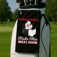 Build A Wall Make Ohio Great Again Funny State Gift Parody Golf Towel thumb 2