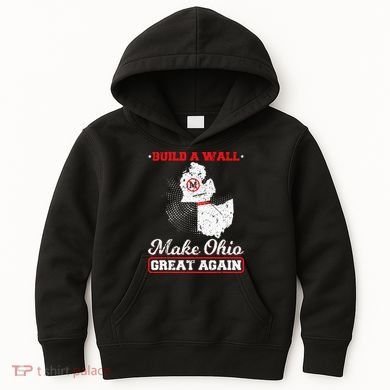 Build A Wall Make Ohio Great Again Funny State Gift Parody Kids Hoodie