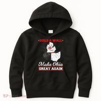 Build A Wall Make Ohio Great Again Funny State Gift Parody Kids Hoodie thumb 0