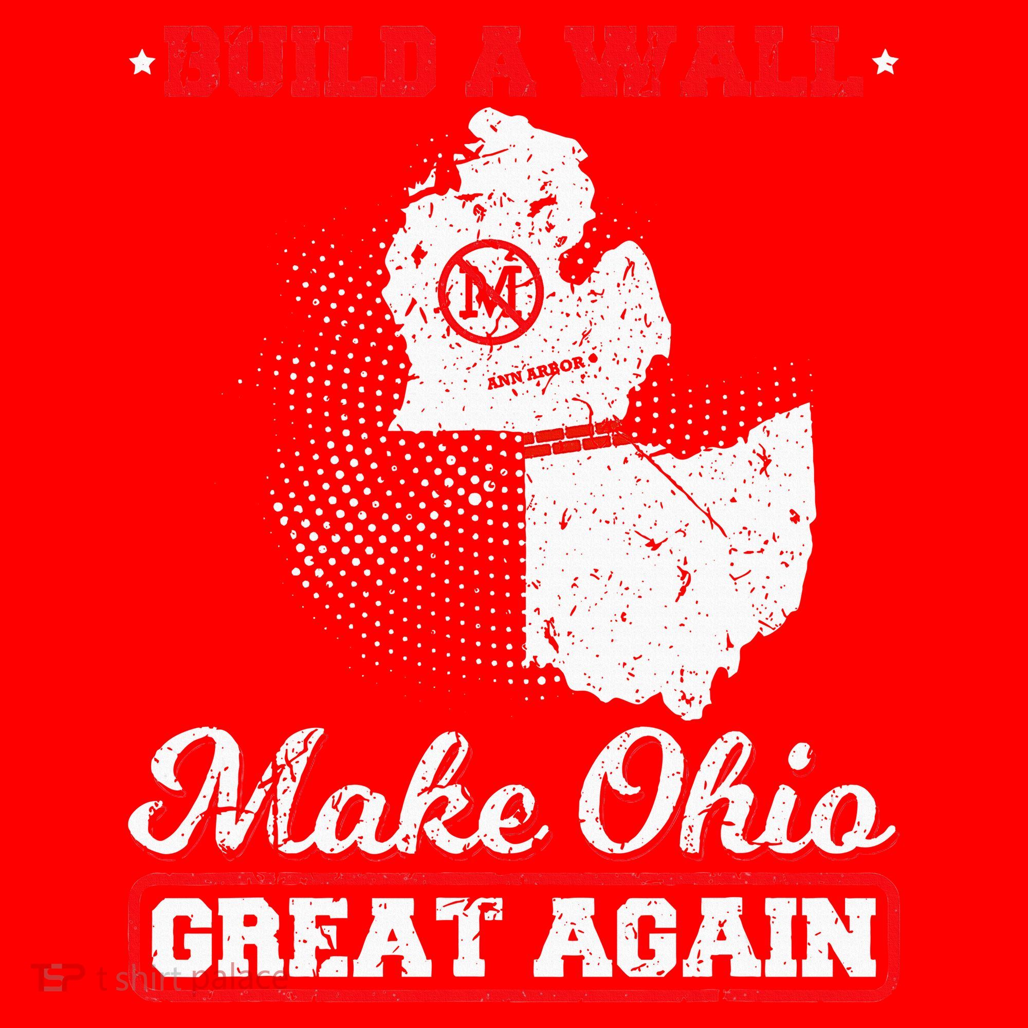 Build A Wall Make Ohio Great Again Funny State Gift Parody Santa Hat