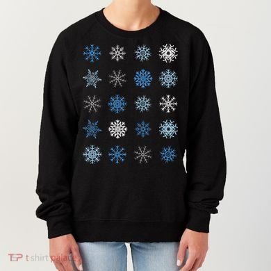 Blue And White Snowflakes Stacked Christmas Great Gift Women's Sweatshirt