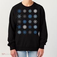 Blue And White Snowflakes Stacked Christmas Great Gift Women's Sweatshirt thumb 0