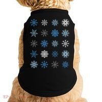 Blue And White Snowflakes Stacked Christmas Great Gift Doggie Tank thumb 0