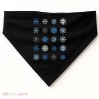 Blue And White Snowflakes Stacked Christmas Great Gift USA-Made Doggie Bandana thumb 0