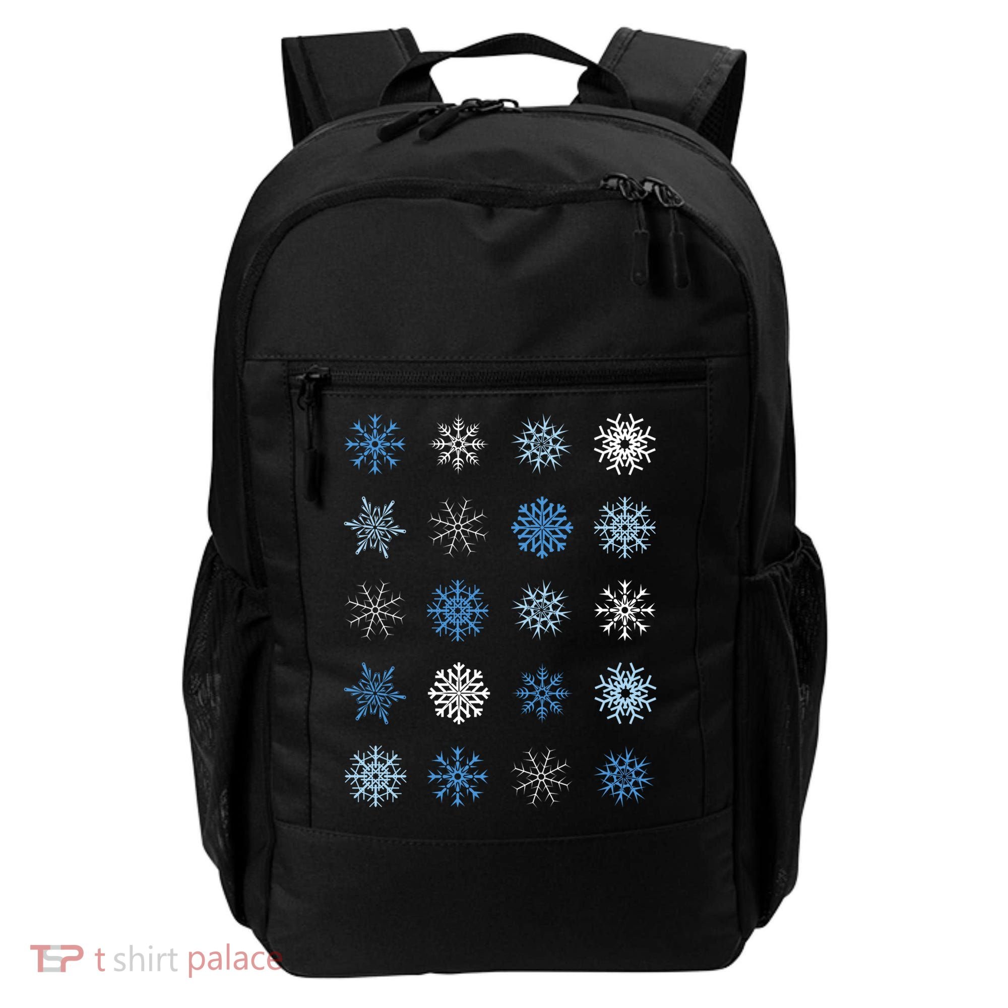 Blue And White Snowflakes Stacked Christmas Great Gift Backpack