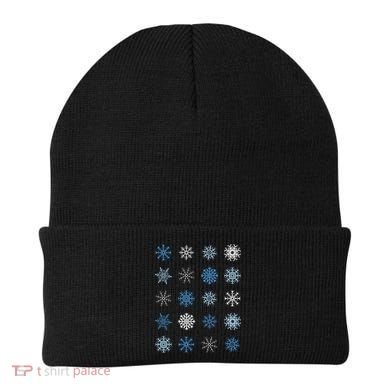 Blue And White Snowflakes Stacked Christmas Great Gift Beanie