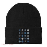 Blue And White Snowflakes Stacked Christmas Great Gift Beanie thumb 0