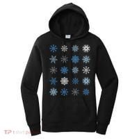 Blue And White Snowflakes Stacked Christmas Great Gift Women's Hoodie thumb 0