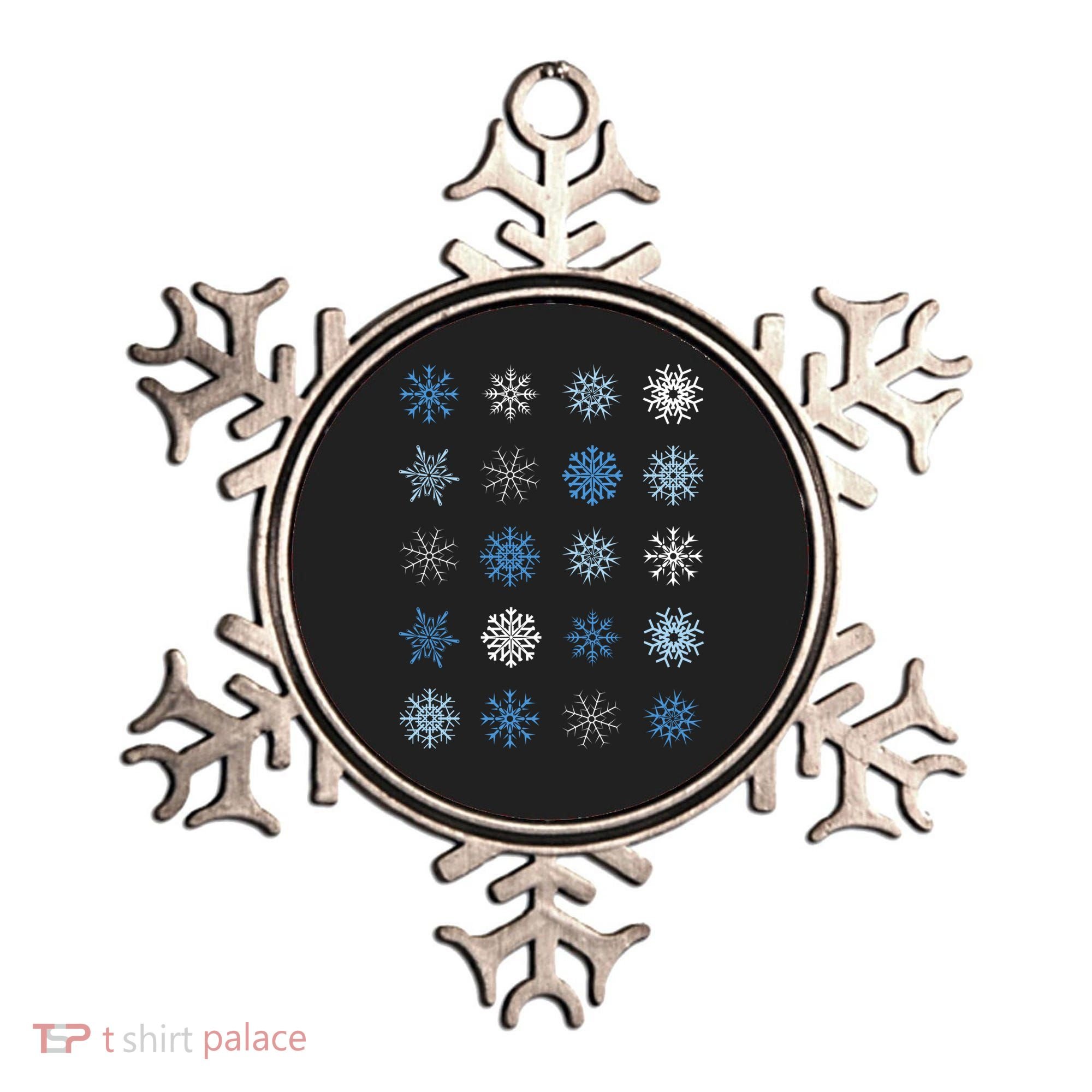 Blue And White Snowflakes Stacked Christmas Great Gift Ornament