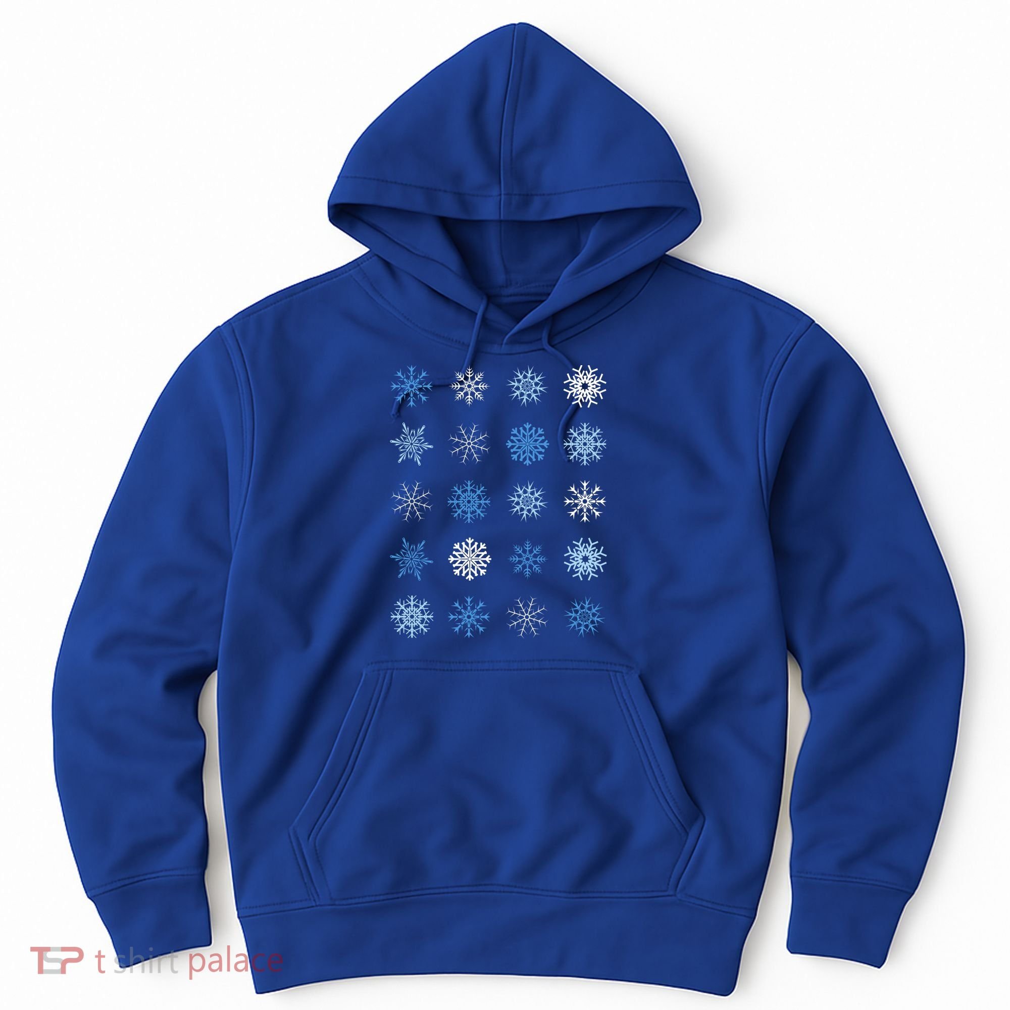 Blue And White Snowflakes Stacked Christmas Great Gift Hoodie