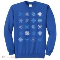 Blue And White Snowflakes Stacked Christmas Great Gift Sweatshirt thumb 0