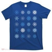 Blue And White Snowflakes Stacked Christmas Great Gift T-Shirt thumb 0