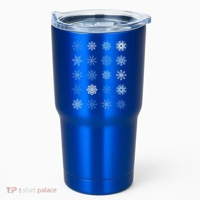 Blue And White Snowflakes Stacked Christmas Great Gift Tumbler