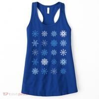 Blue And White Snowflakes Stacked Christmas Great Gift Women's Tank Top thumb 0