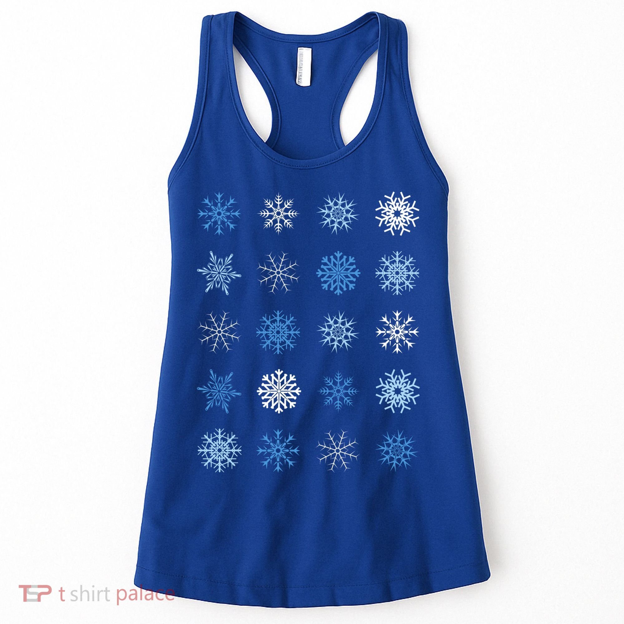 Blue And White Snowflakes Stacked Christmas Great Gift Women's Tank Top