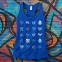 Blue And White Snowflakes Stacked Christmas Great Gift Women's Tank Top thumb 3