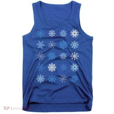 Blue And White Snowflakes Stacked Christmas Great Gift Tank Top