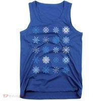 Blue And White Snowflakes Stacked Christmas Great Gift Tank Top thumb 0